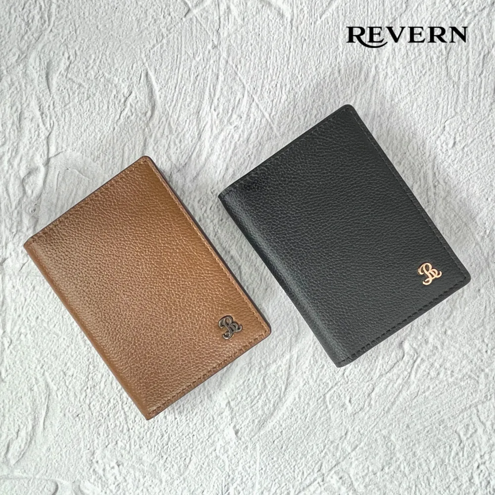 REVERN 카드 · 명함지갑 검정과 탄브라운 두 컬러